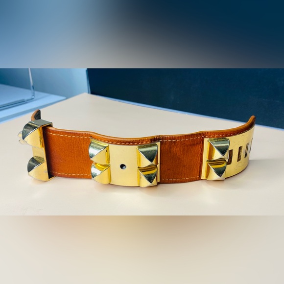 Hermes Jewelry - Hermes Collier de Chien Orange Leather and Gold Authentic Bracelet